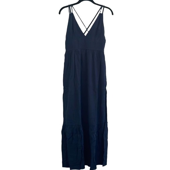 Nwt- Fashion Nova Tulum Coastline Maxi Dress Women's Size Medium in Navy - Picture 1 of 10